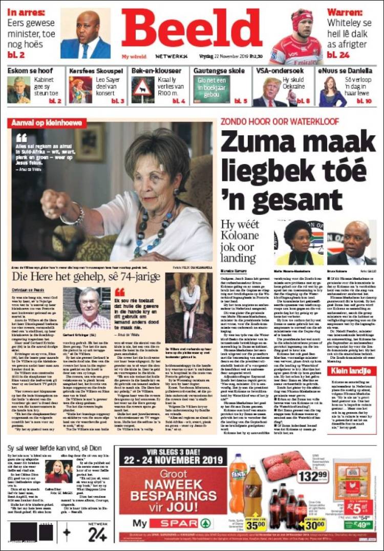 Portada de Beeld (Sud&aacute;frica)