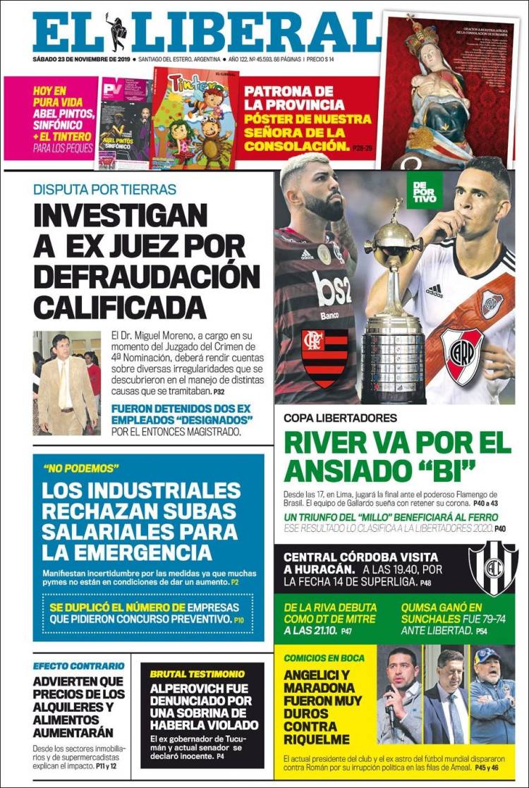 Portada de Diario El Liberal (Argentina)