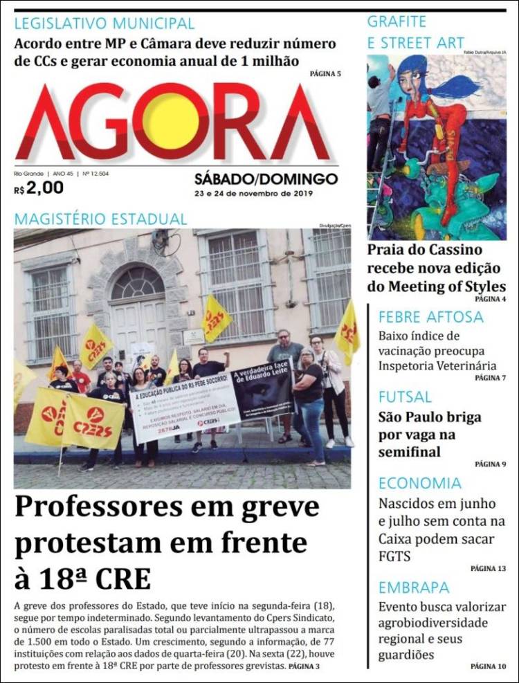 Portada de Jornal Agora (Brasil)