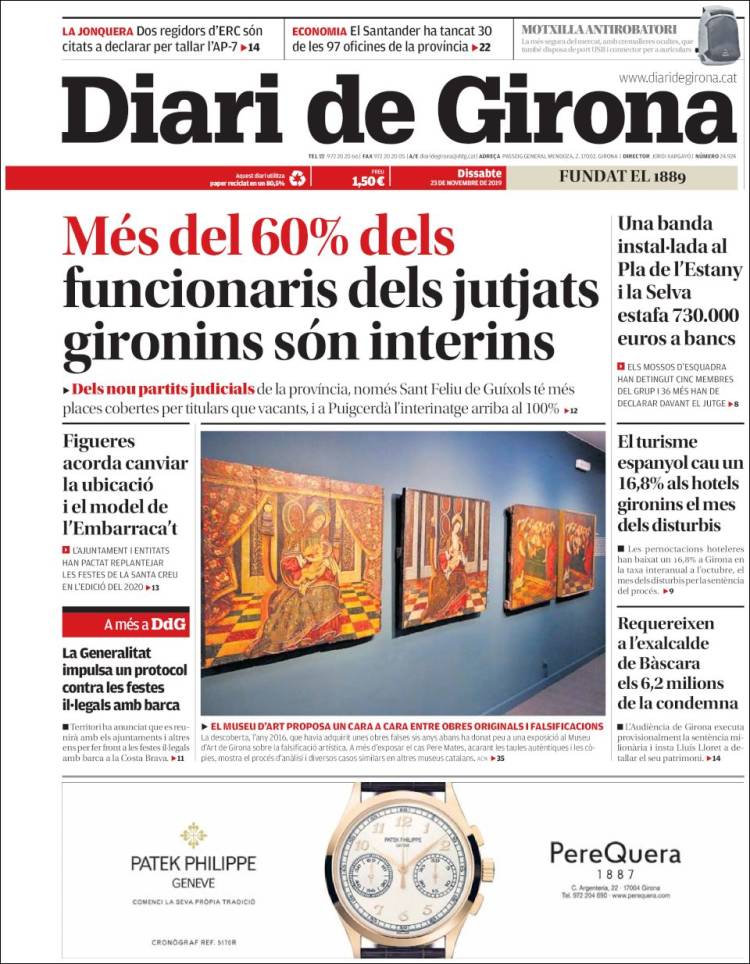 Portada de Diari de Girona (Espa&ntilde;a)