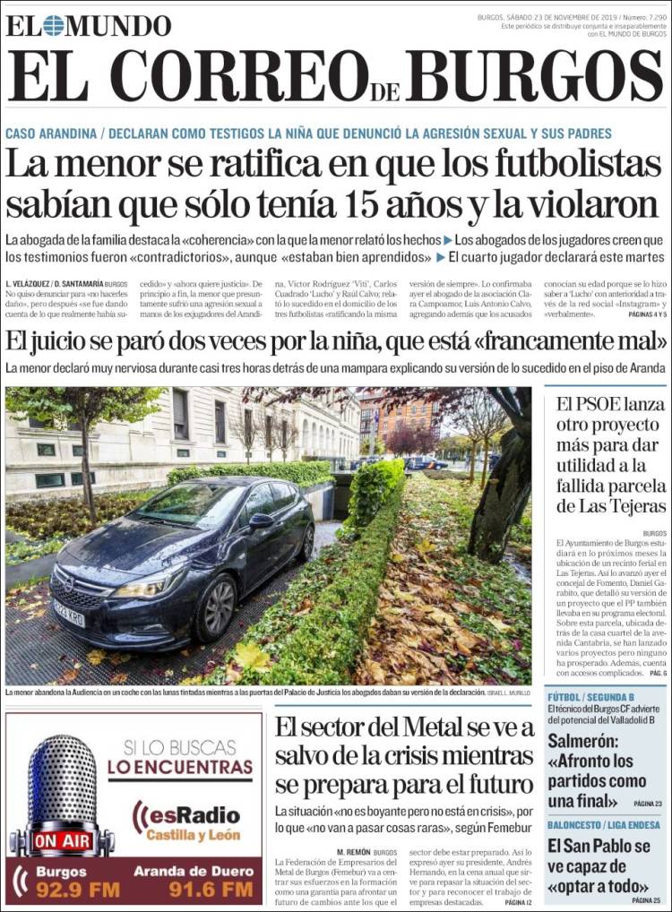 Portada de El Correo de Burgos (Espa&ntilde;a)