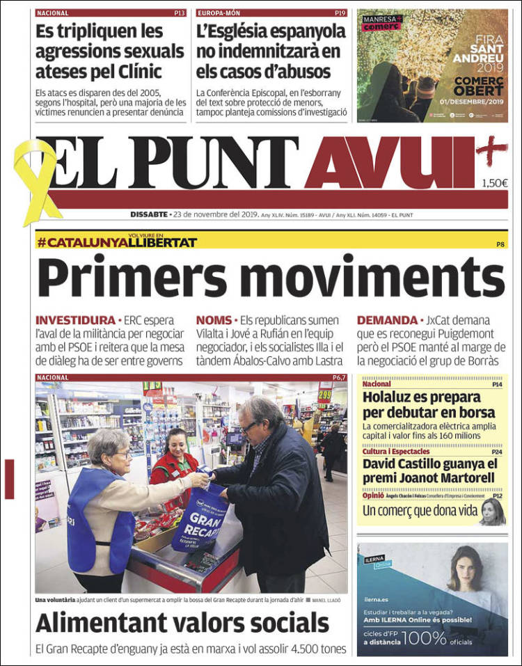Portada de El Punt Avui (Espa&ntilde;a)