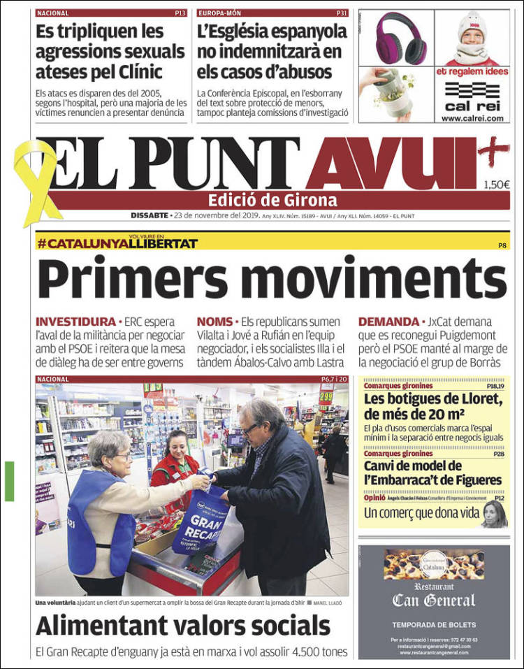 Portada de El Punt Avui - Girona (Espa&ntilde;a)