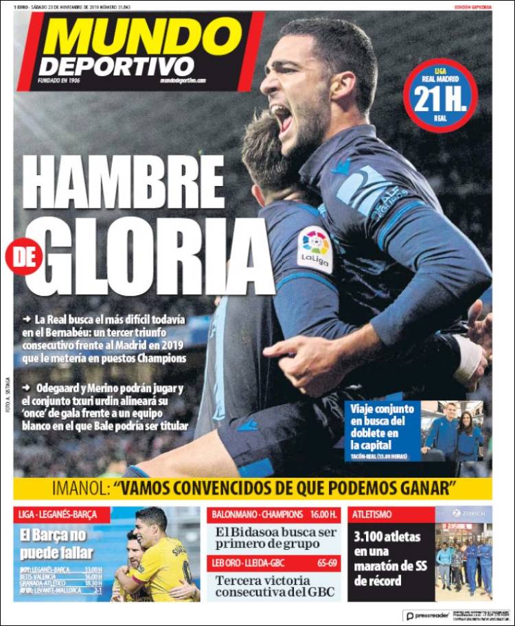 Portada de Mundo Deportivo Gipuzkoa (Espa&ntilde;a)