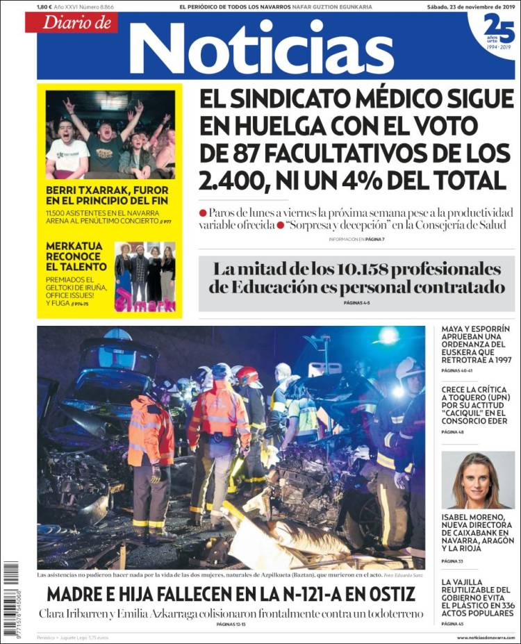 Portada de Noticias de Navarra (Espa&ntilde;a)
