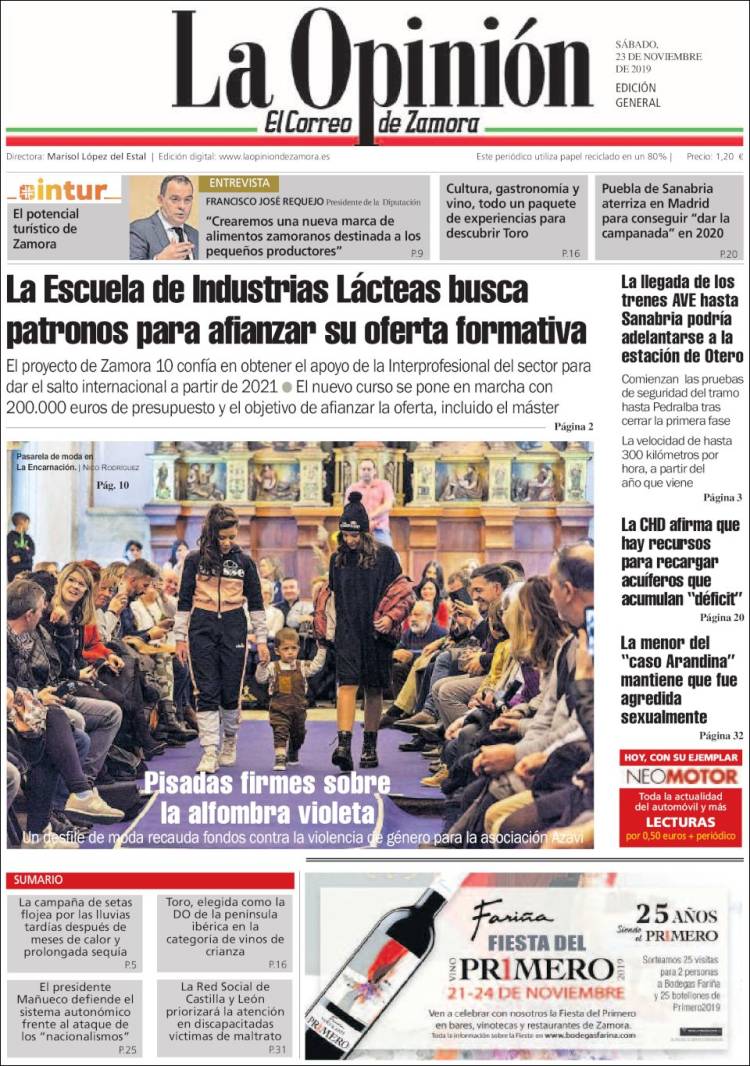 Portada de La Opinión - El Correo de Zamora (Espa&ntilde;a)