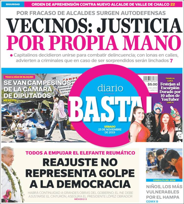 Portada de Diario Basta (M&eacute;xico)