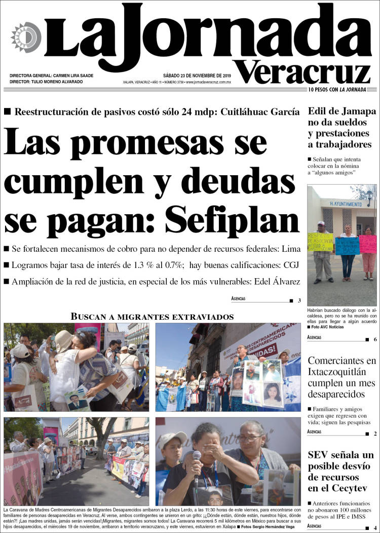 Portada de La Jornada Veracruz (M&eacute;xico)