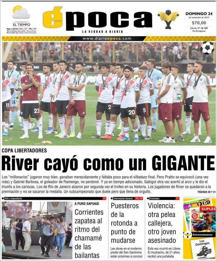 Portada de Diario Época (Argentina)