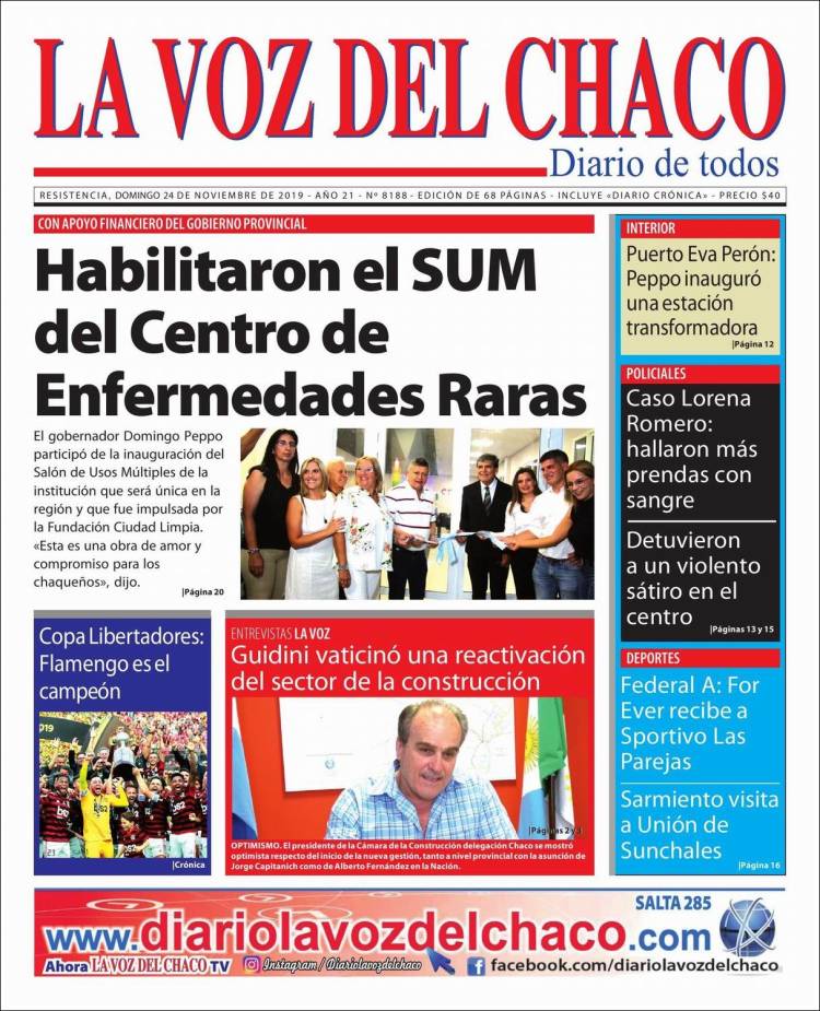Portada de La Voz del Chaco (Argentina)