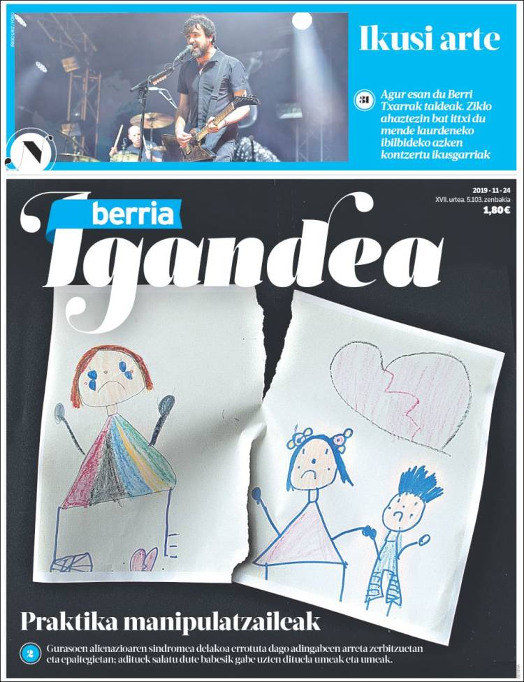 Portada de Berria (España)