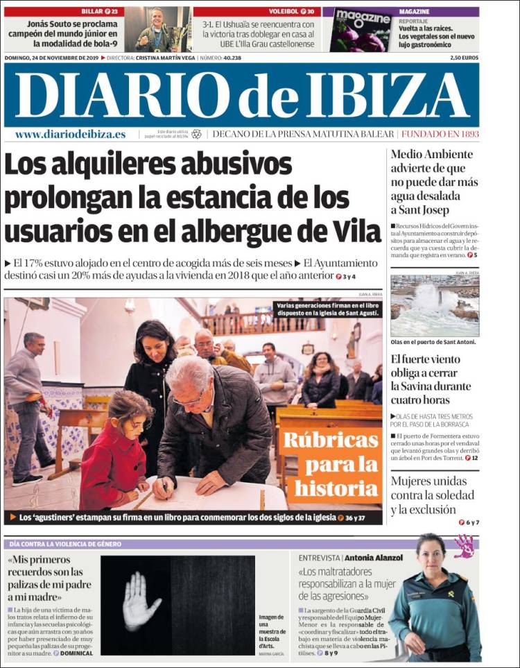 Portada de Diario de Ibiza (Espa&ntilde;a)