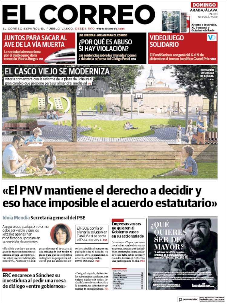 Portada de El Correo - Álava (España)