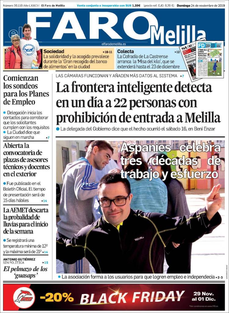 Portada de El Faro de Melilla (Espa&ntilde;a)