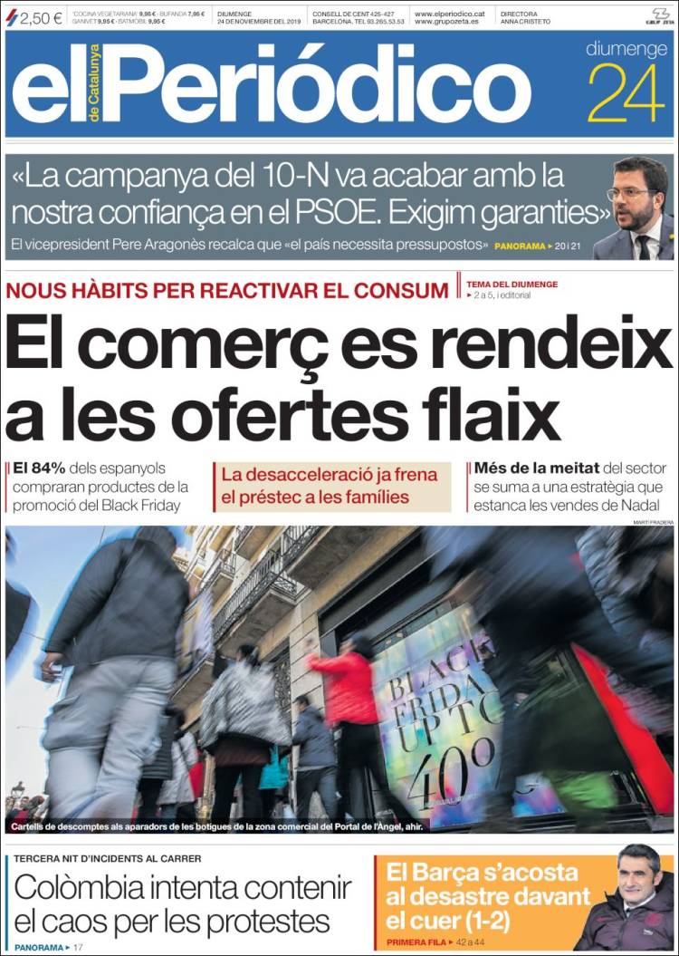 Portada de El Periódico de Catalunya (Espa&ntilde;a)