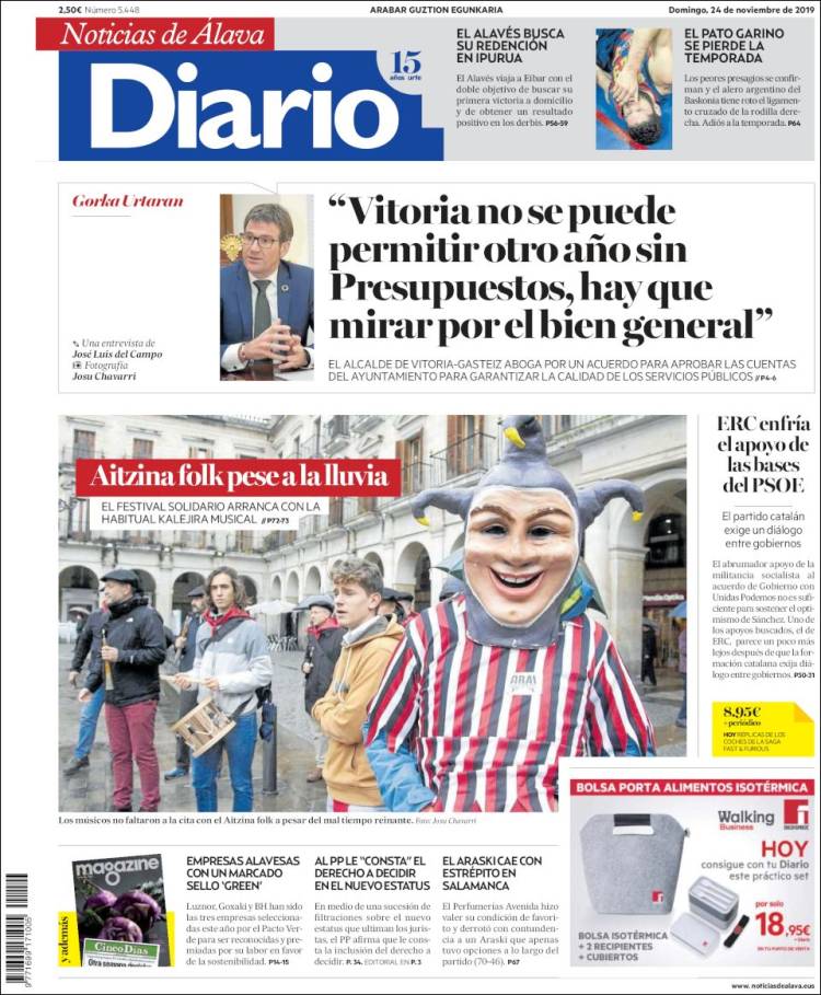 Portada de Noticias de Álava (España)