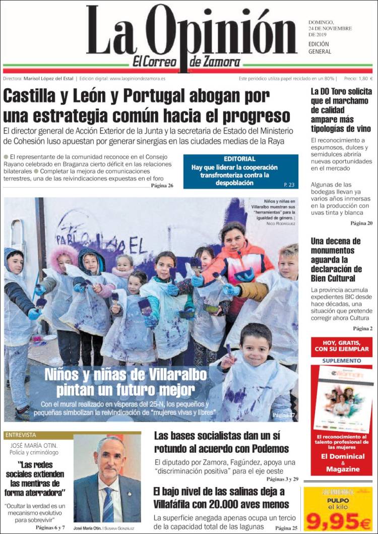 Portada de La Opinión - El Correo de Zamora (España)