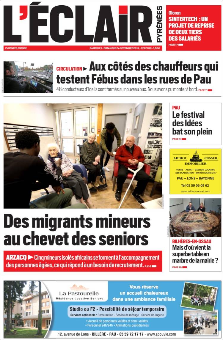 Portada de L'Eclair des Pyrénées (Francia)