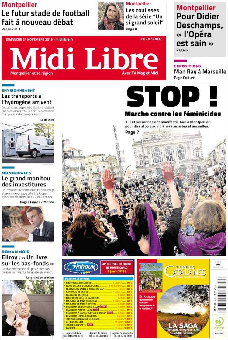 Portada de Midi Libre (Francia)