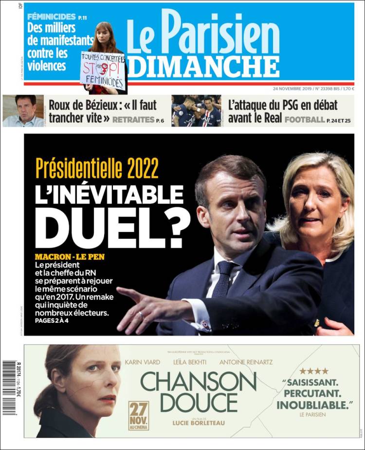 Portada de Le Parisien (Francia)
