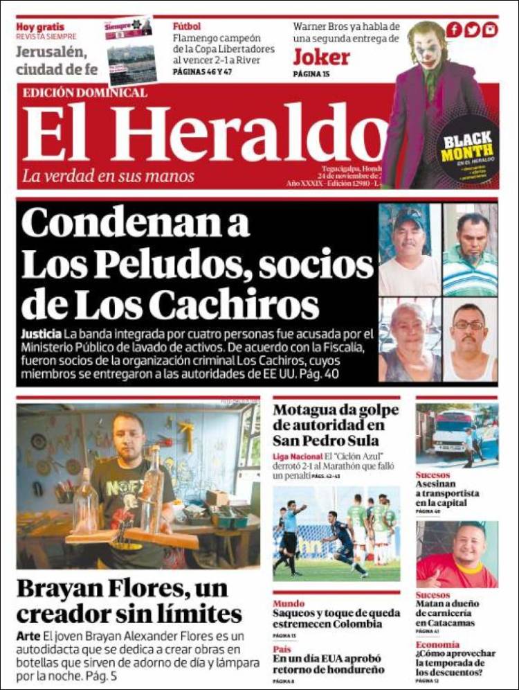 Portada de El Heraldo (Honduras)