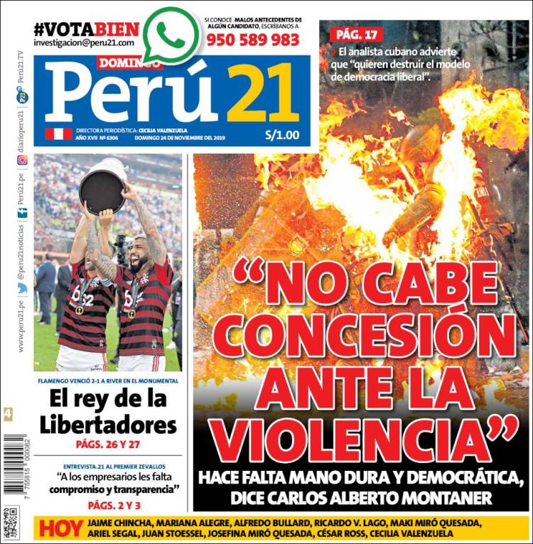 Portada de Perú 21 (Per&uacute;)