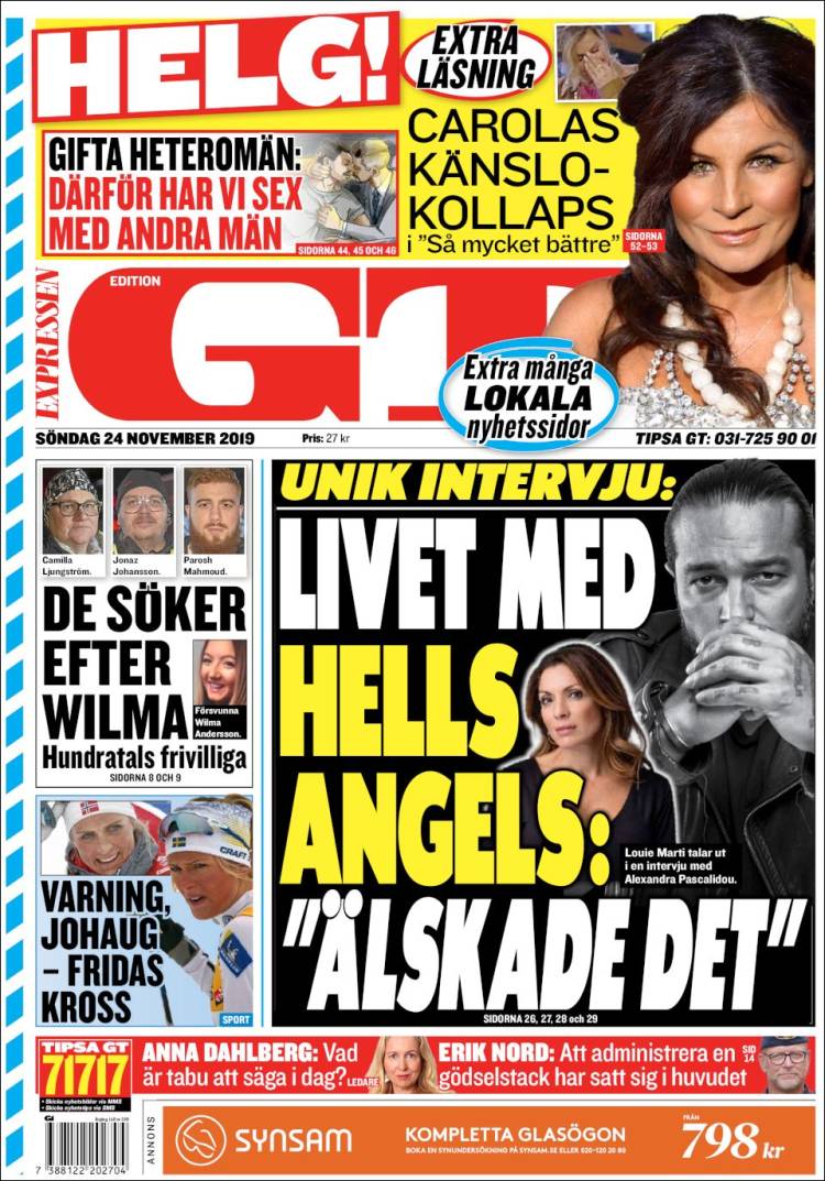 Portada de Göteborgstidningen (Suecia)