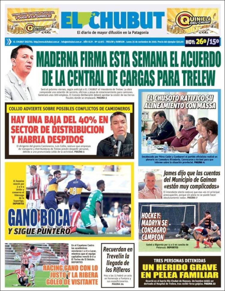 Portada de El Chubut (Argentina)