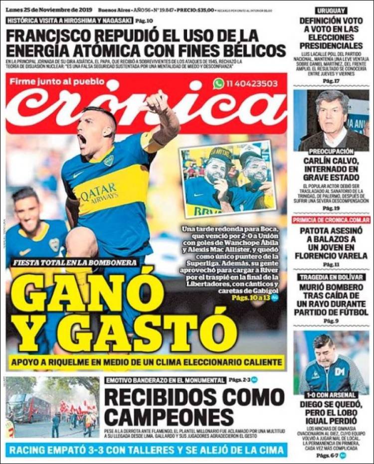 Portada de Crónica (Argentina)
