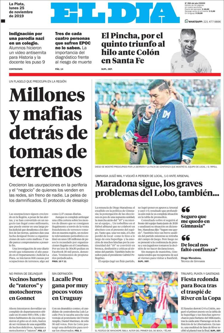 Portada de El Día de la Plata (Argentina)