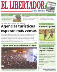 Portada de Diario El Libertador (Argentina)