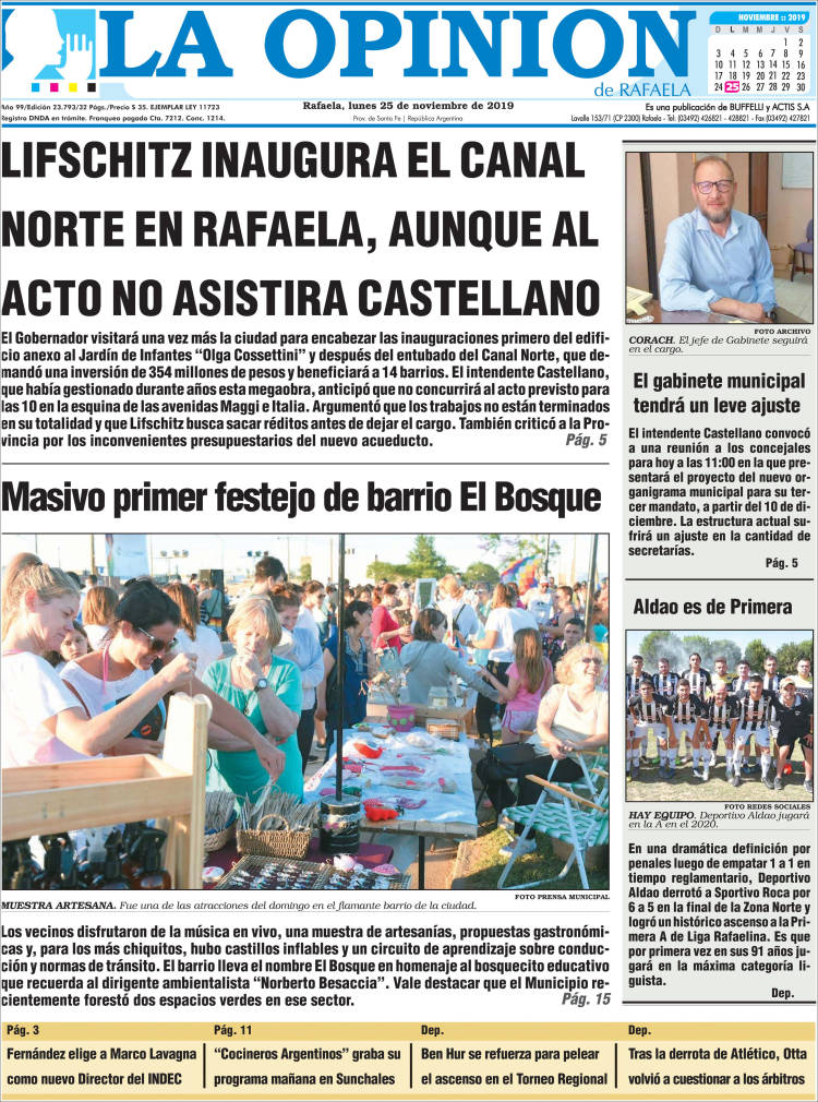 Portada de La Opinión (Argentina)