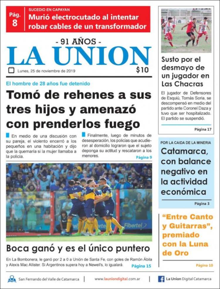 Portada de La Unión (Argentina)