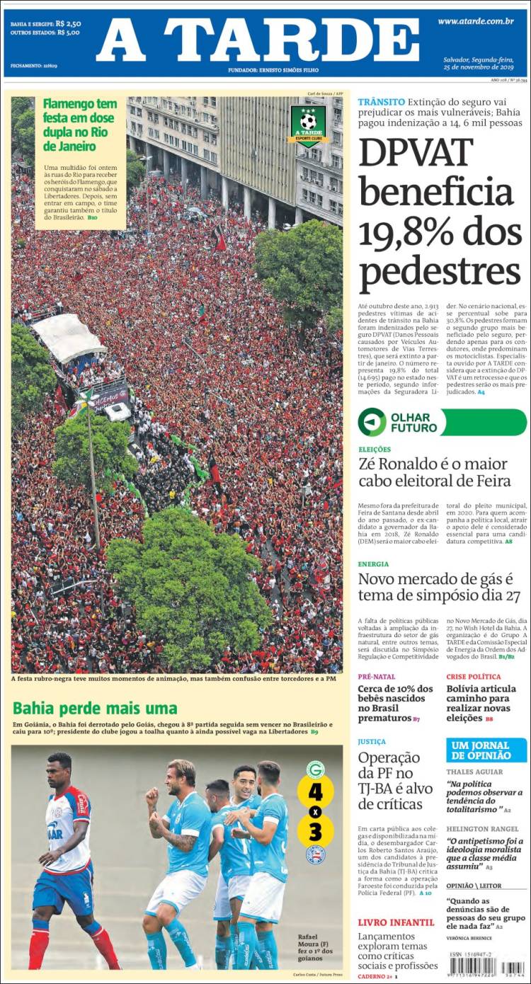 Portada de Diário A Tarde (Brasil)