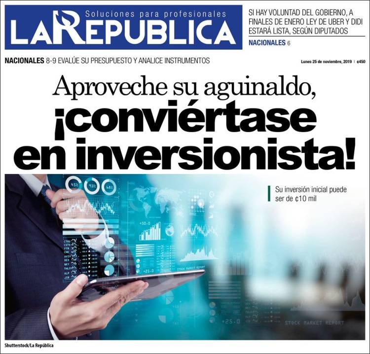 Portada de La República (Costa Rica)