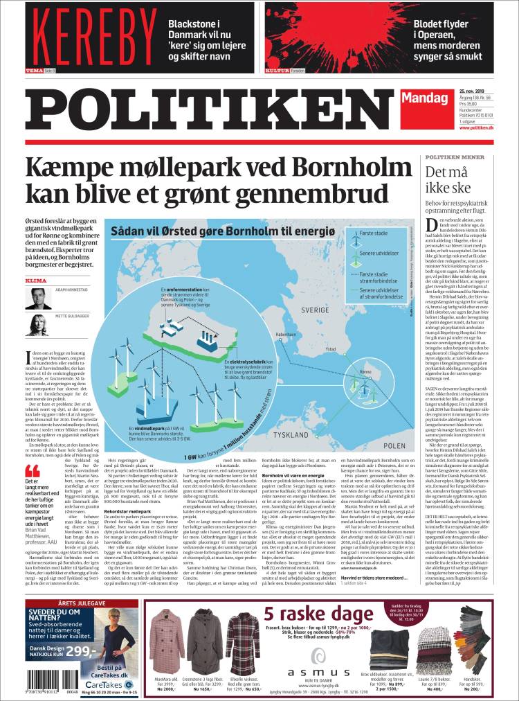 Portada de Politiken (Dinamarca)
