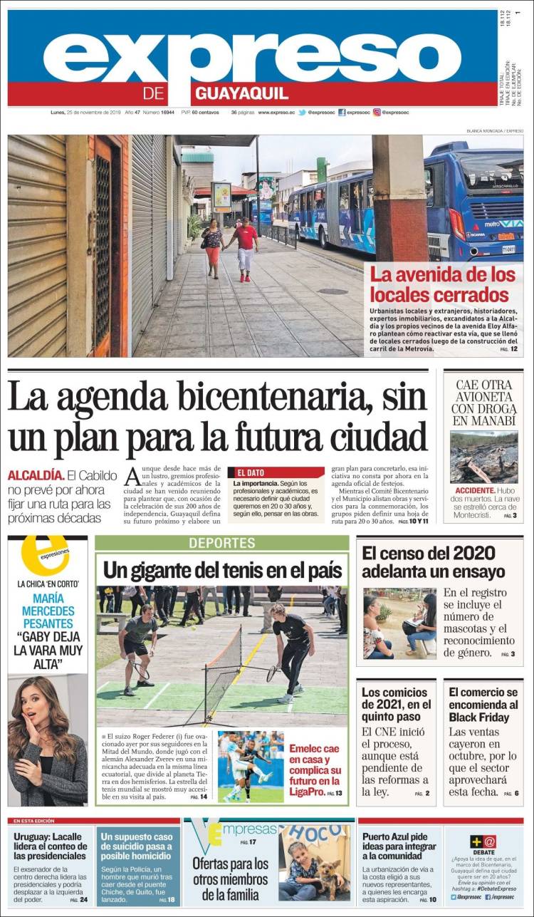 Portada de Expreso (Ecuador)