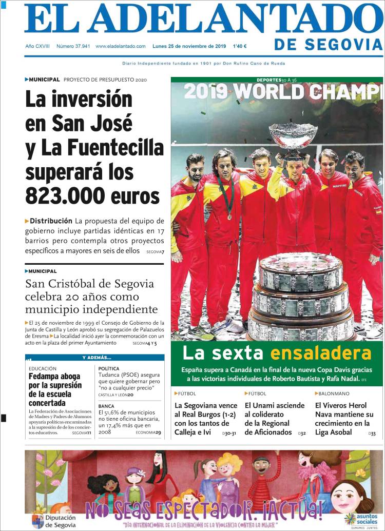 Portada de El Adelantado de Segovia (Espa&ntilde;a)