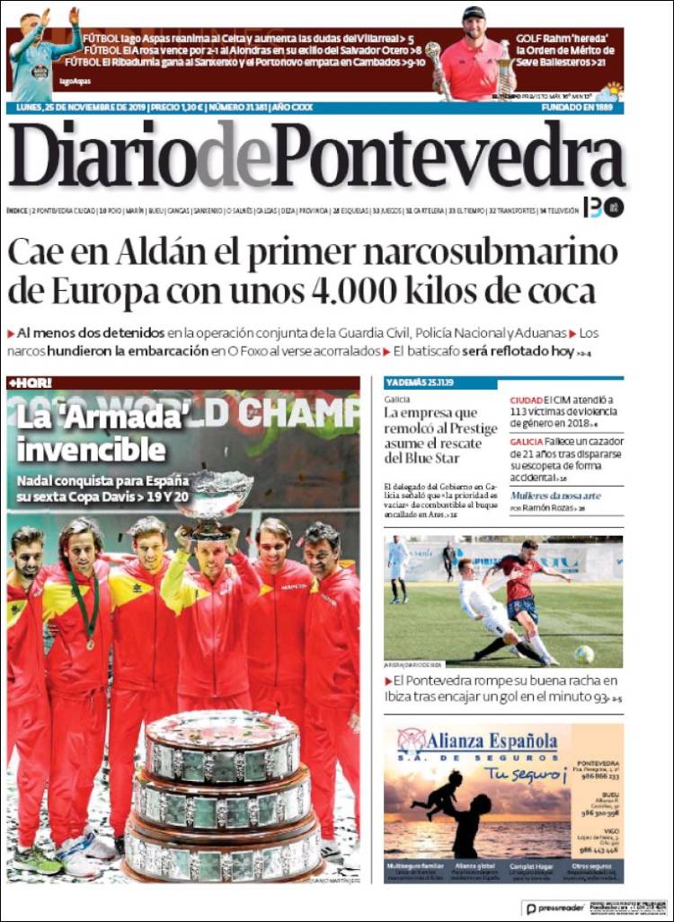 Portada de Diario de Pontevedra (Espa&ntilde;a)