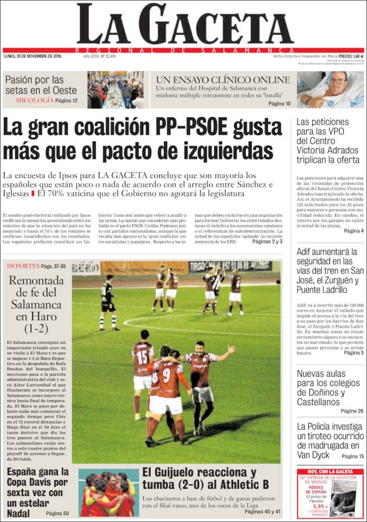 Portada de La Gaceta de Salamanca (Espa&ntilde;a)