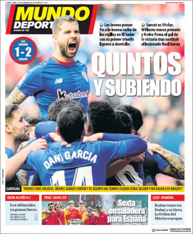 Portada de Mundo Deportivo Bizkaia (Espa&ntilde;a)
