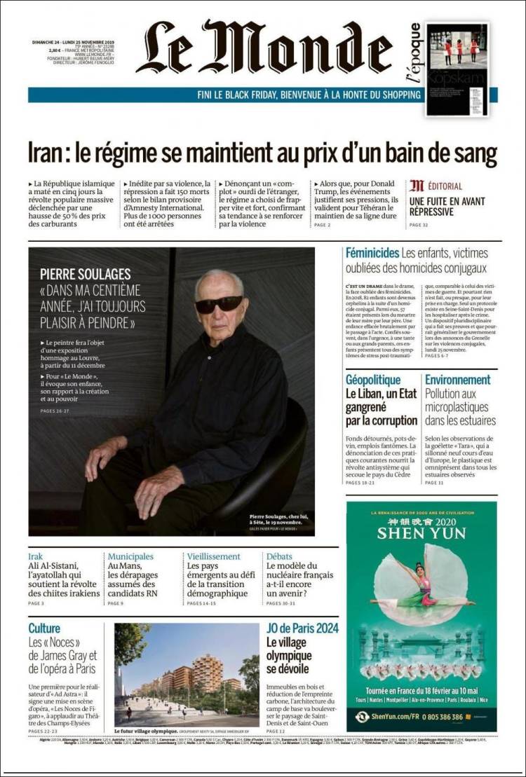 Portada de Le Monde (Francia)