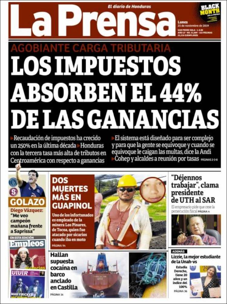 Portada de La Prensa (Honduras)