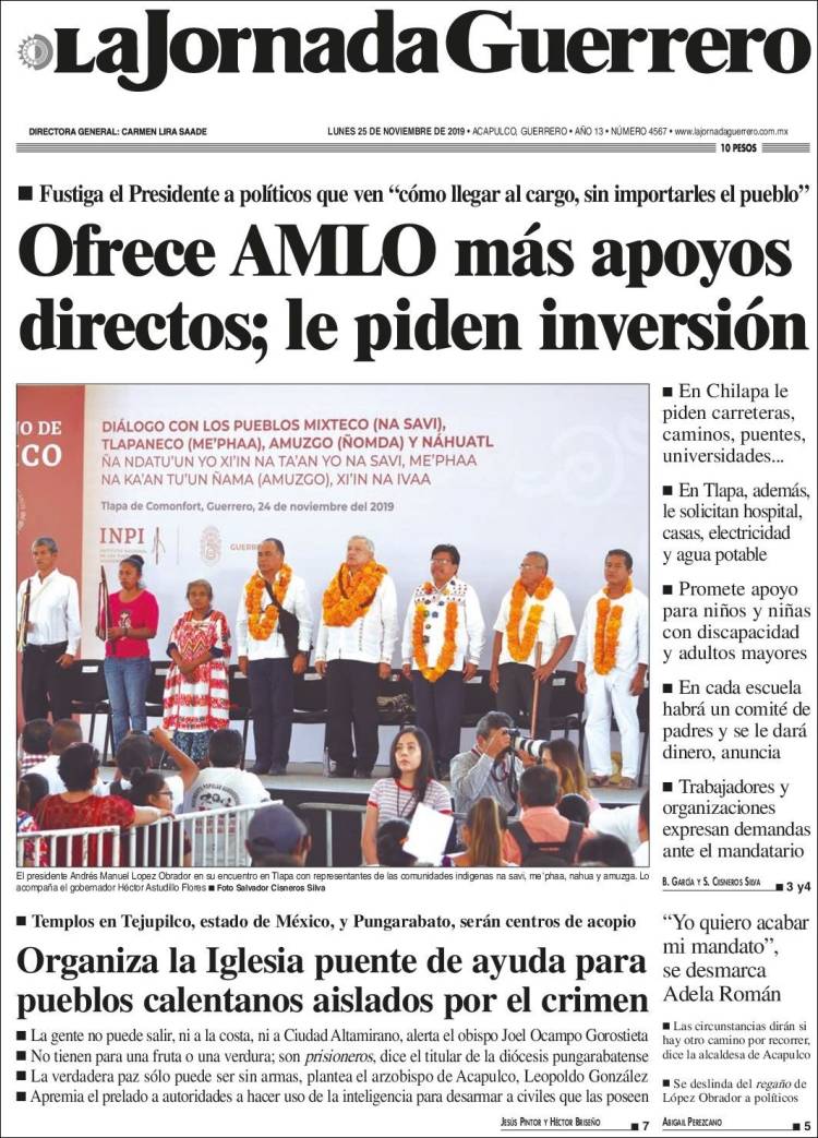 Portada de La Jornada de Guerrero (M&eacute;xico)