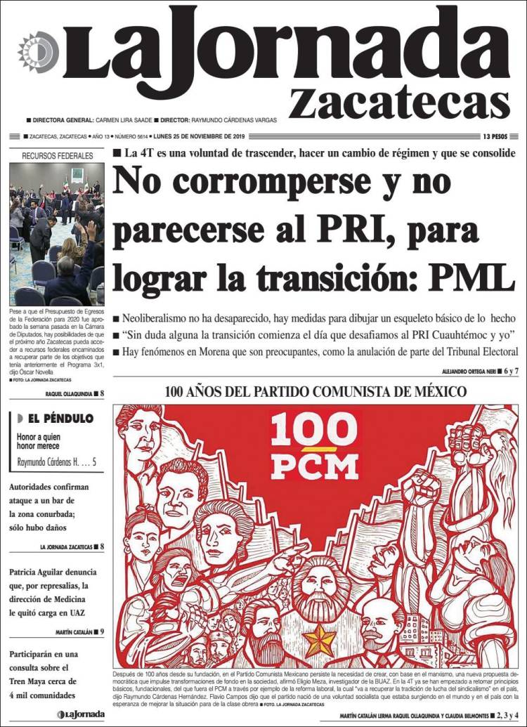 Portada de Jornada de Zacatecas (M&eacute;xico)