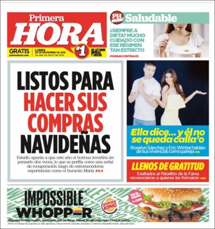 Portada de Primera Hora (Puerto Rico)