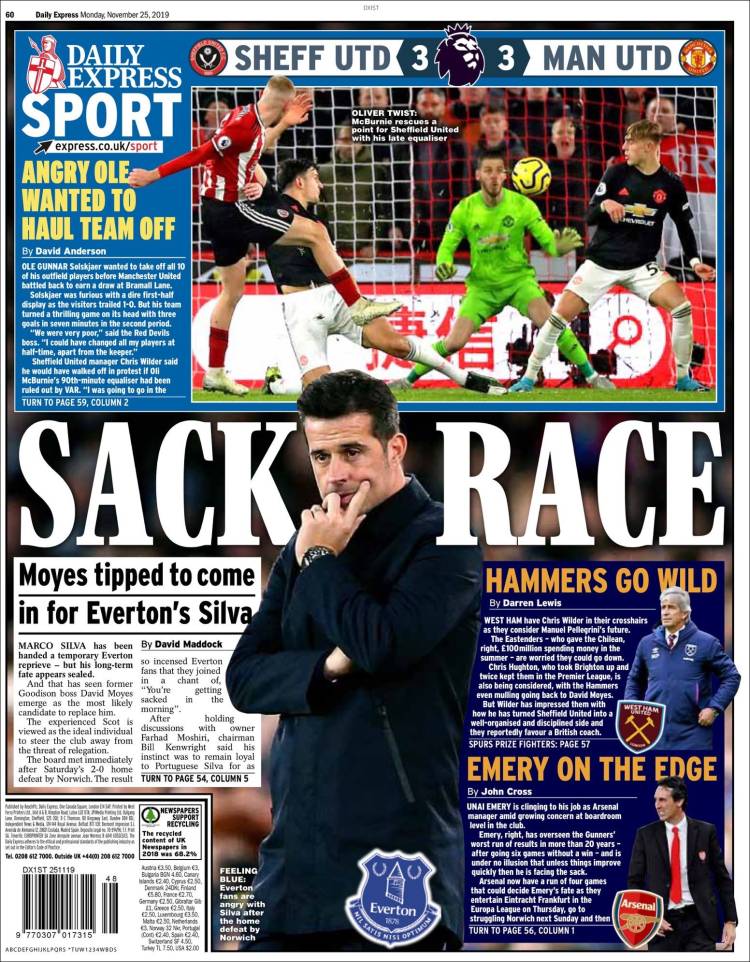 Portada de Express Sport (Reino Unido)