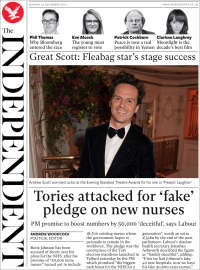 Portada de The Independent (Reino Unido)