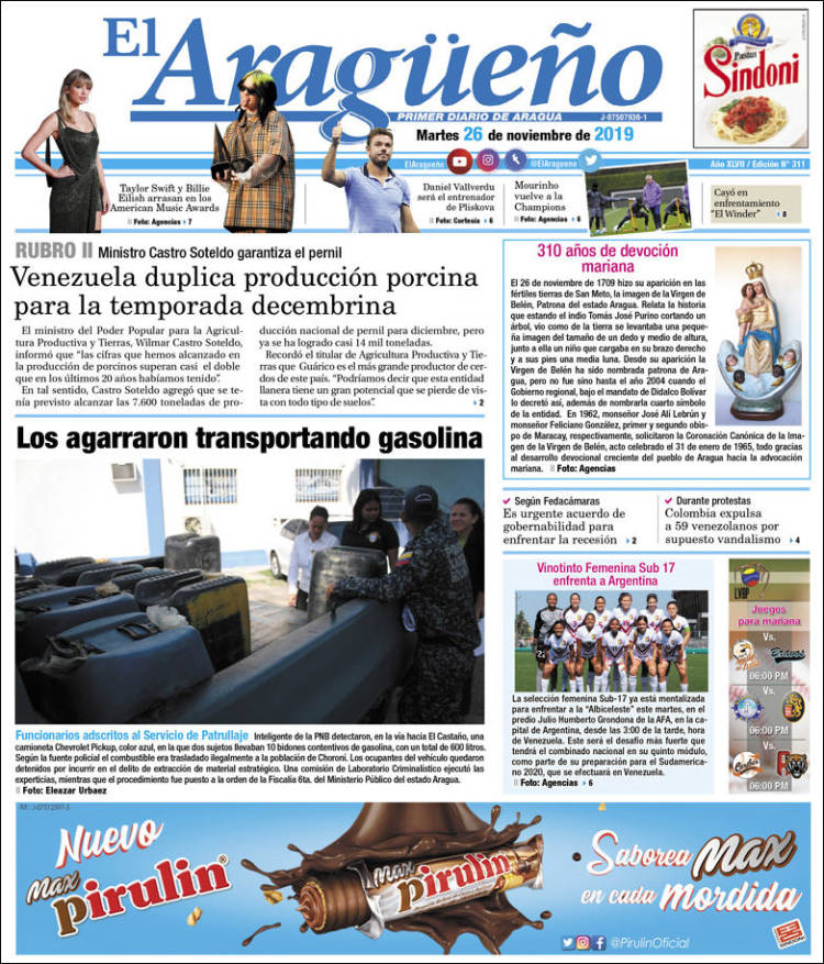 Portada de El Aragüeño (Venezuela)