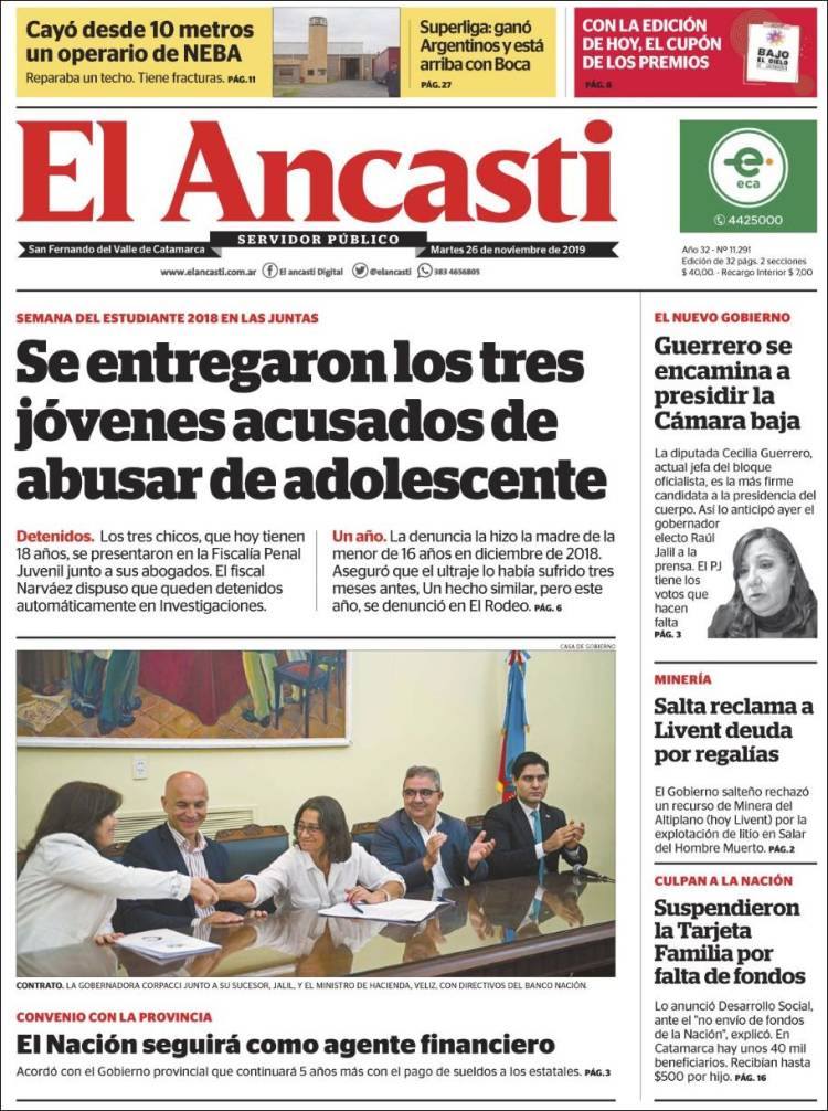 Portada de El Ancasti (Argentina)